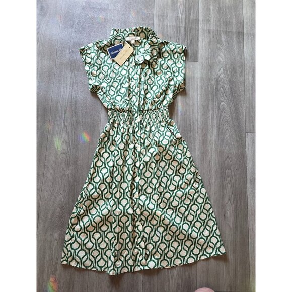 Monteau Womens Geometric Patterned Cotton Dress L NWT - Picture 4 of 7